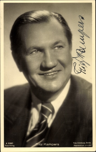 Postcard actor Fritz Kampers, Ross 3150/1, autograph