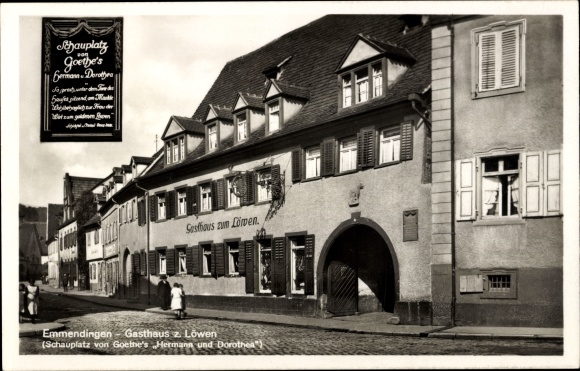 KP Emmendingen w Badenii-Wirtembergii, Gasthaus zum Löwen, Goethe's Hermann and Dorothea