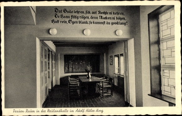 KP Adolf Hitler Koog Dieksanderkoog Friedrichskoog w Dithmarschen, pokój dla kobiet, Neulandhalle