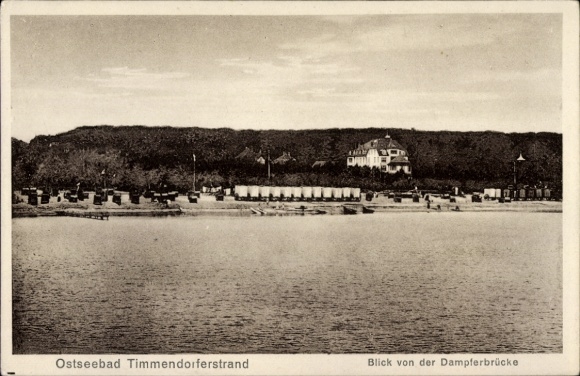 Ak Ostseebad Timmendorfer Strand, Ostseebad Timmendorferstrand, Blick von der Dampferbrücke