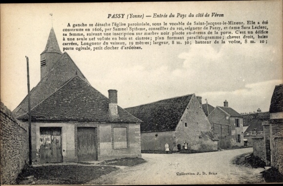 Postcard Passy Yonne, Entrée du Pays du Côté de Véron