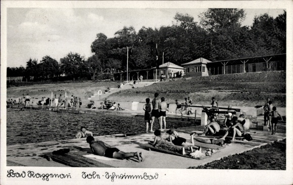 Postcard Babstadt Bad Rappenau in Baden, swimming pool with sunbathing lawn