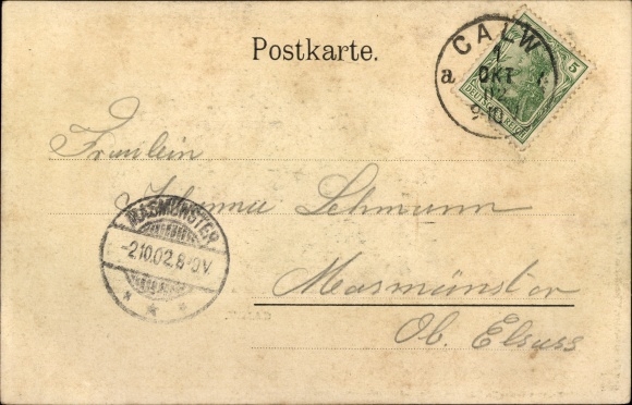 Embossed artist passepartout PC Calw im Schwarzwald, Panorama
