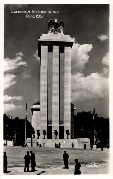 Ak Paris, Weltausstellung 1937, Das Deutsche Haus, Deutscher Pavillon, Architekt Speer