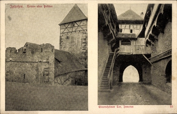 Postcard Iphofen in Lower Franconia, Totentor, Einersheimer Plague Gate