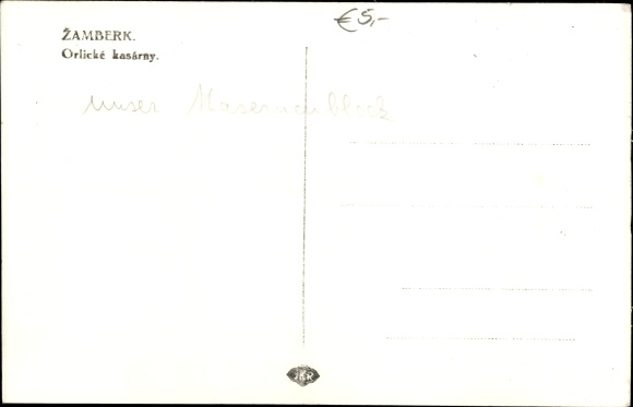 Postcard Žamberk Senftenberg in Böhmen Reg. Pardubice, Orlické barracks, Kaserne