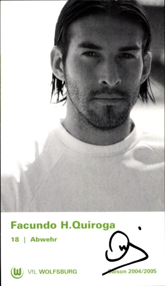Autogrammkarte Fußballer Facundo H. Quiroga, VfL Wolfsburg, Autogramm