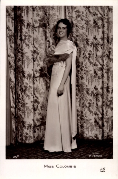 Photo Postcard Miss Colombia, portrait in dress