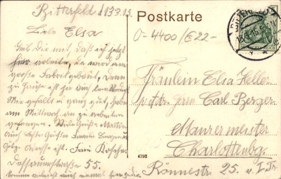 Postcard Bitterfeld in Saxony-Anhalt, part of the Linden-Straße, city view