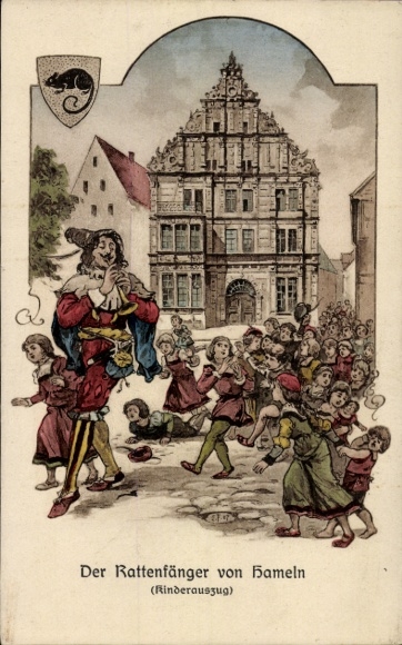 Ak Hameln aan de Weser Nedersaksen, Rattenvanger van Hamelen, kinderfragment