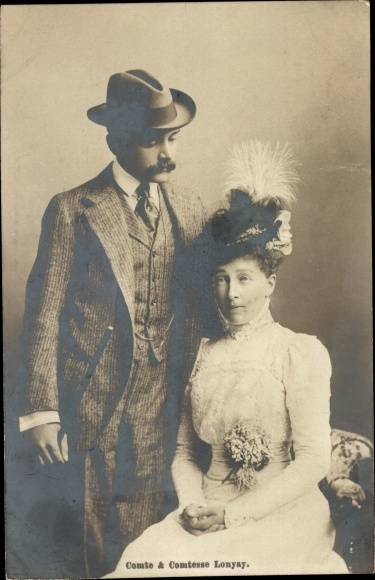 Postcard Comte &amp; Comtesse Lonyay, Belgian noble house