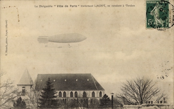 CPA Lagny Seine et Marne, Le Dirigeable Ville de Paris