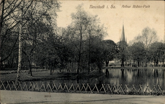 Postcard Bad Neustadt an der Saale Lower Franconia, Arthur Richter Park in Neustadt an der Saale