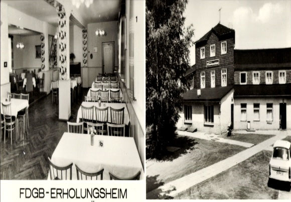 Ak Ernstthal am Rennsteig Lauscha in Thüringen, FDGB-Erholungsheim, Gastronomischer Bereich, Foto