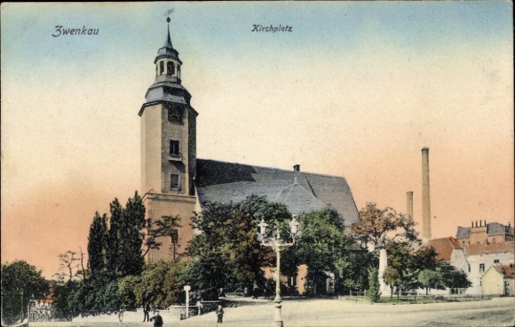 Postcard Zwenkau in Sachsen, Kirchplatz