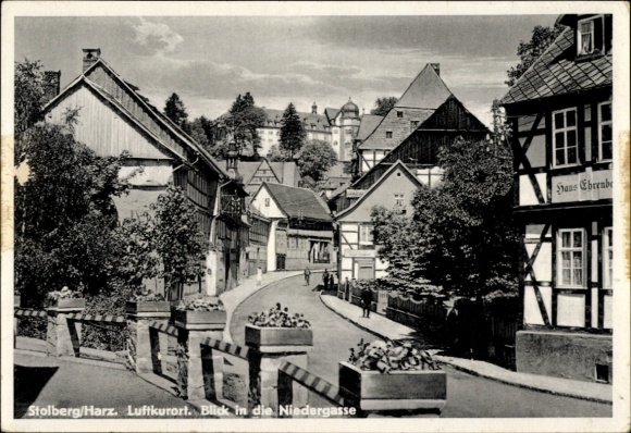 Postcard Stolberg im Harz, Niedergasse