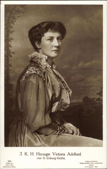 Ak Hertogin Victoria Adelheid van Saksen Coburg Gotha, portret