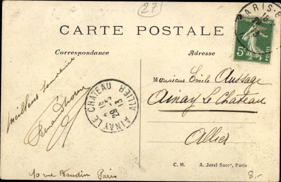Postcard Vernon Eure, The station, Arrival of an express