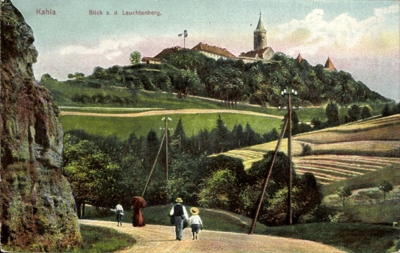 Ak Kahla im Saale Holzland Kreis Thüringen, Blick auf den Leuchtenberg