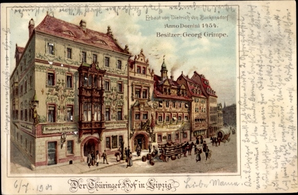 Artist Chromo-Litho Leipzig in Saxony, The Thuringian Court