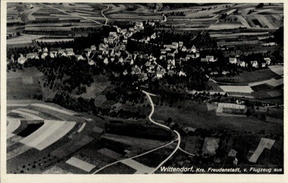 KP Freudenstadt w Schwarzwaldzie, widok lotniczy Wittendorfu, Christoph, Felderfelder, wiejskiego G