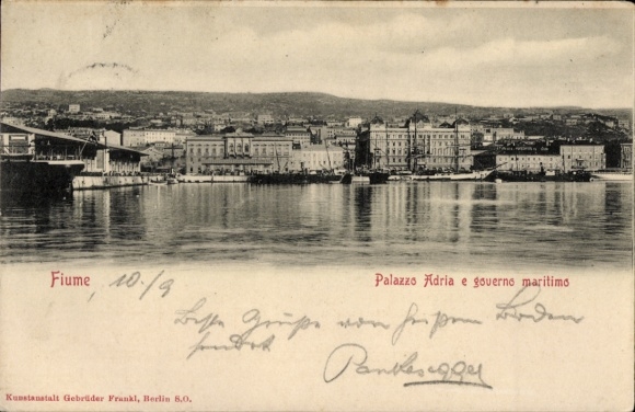 KP Rijeka Fiume Chorwacja, Palazzo Adria i gubernator morski