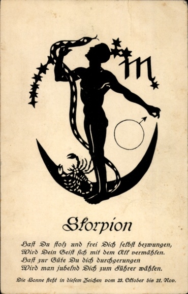 Paper cutting Postcard Zodiac sign Scorpio, Have you conquered yourself proudly and freely...