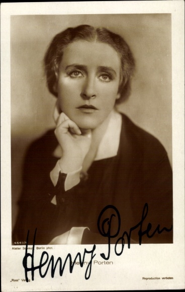 Ak Schauspielerin Henny Porten, Portrait, Ross Verlag 4447/1, Autogramm