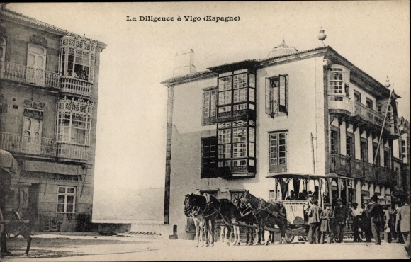 Ak Vigo Galicien Spanien, La Diligence, Kutsche