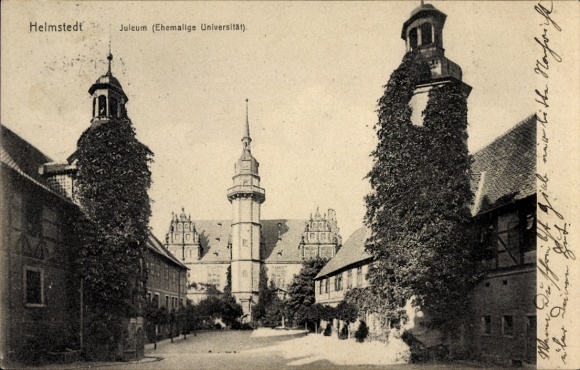 KP Helmstedt w Dolnej Saksonii, Juleum, dawny uniwersytet, budynek, zieleń, nostalgiczny A