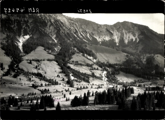 Postcard Oberjoch Bad Hindelang in the Oberallgäu, black and white photo of a mountain landscape with mountains...
