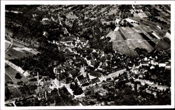 Postcard Ingelfingen in Württemberg, aerial view of vineyards, buildings