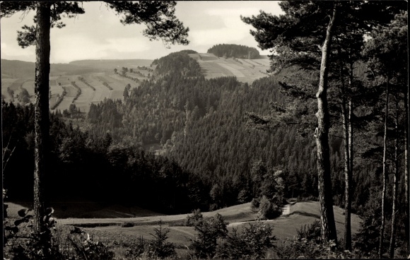 Postcard Wurzbach in Thuringia, forest view to Sormitzgrund