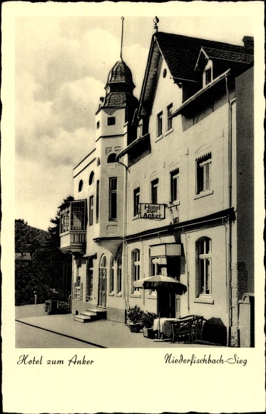 Postcard Niederfischbach Sieg in the district of Altenkirchen Westerwald, Hotel Zum Anker