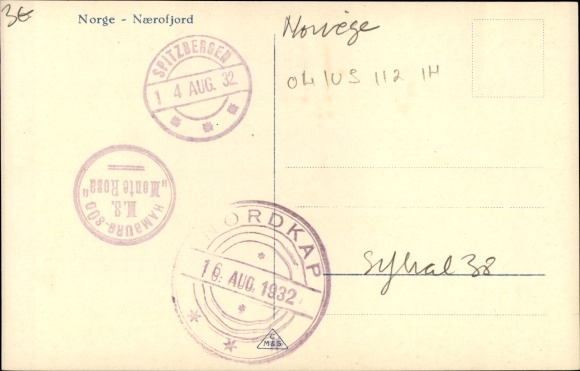 Prentbriefkaar Gudvangen Noorwegen, Naerøfjord