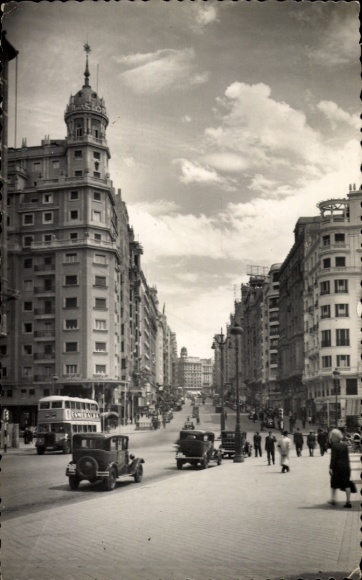 Postcard Madrid Spain, Astoria Hotel and Josef Antony Street