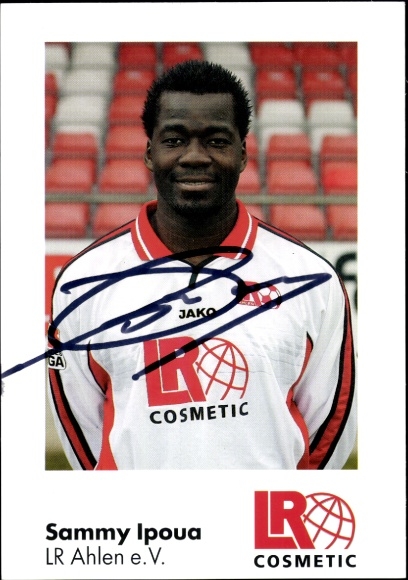 Autogrammkarte Fußballer Sammy Ipoua, Rot Weiss Ahlen, Autogramm
