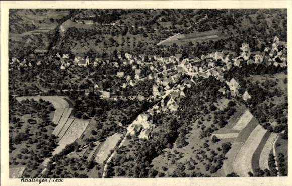 Postcard Neidlingen an der Teck Baden Württemberg, aerial photograph
