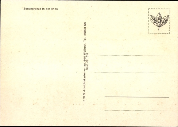 Postcard zone border, Hochrhönstraße, Frankenheim, Theobaldshof, Rockenstuhl, Eußenhausen