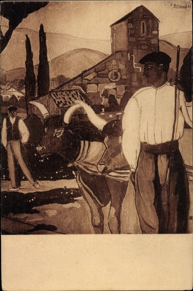 Artysta KP Billard, P., Pays Basque, Les Boeufs