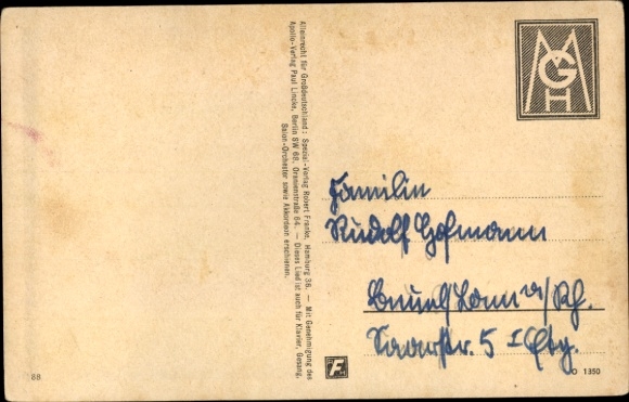 Song Postcard Before the barracks, before the big gate, Lili Marleen, Hans Leip, Norbert Schultze