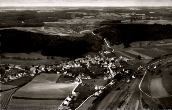 Postcard Urspring Schelklingen Swabian Alb, aerial photograph