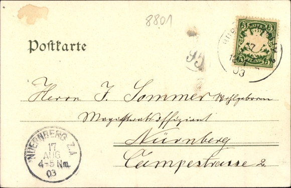 Chromo-Litho Wildbad Burgbernheim Middle Franconia Bavaria, devil&#39;s house, partial view