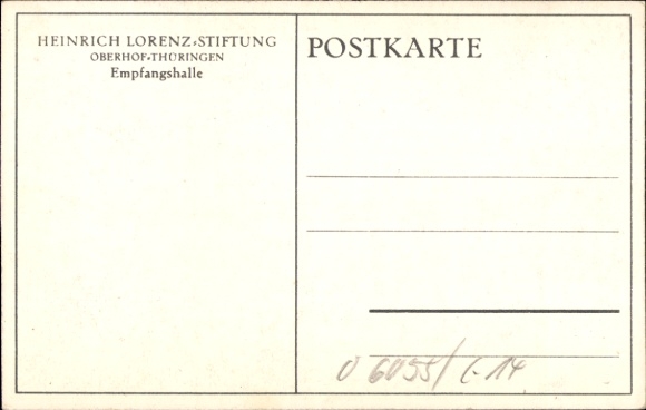 Postcard Oberhof in the Thuringian Forest, Heinrich Lorenz Foundation, Reception Hall