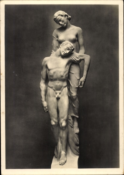 Ak Plastik von Josef Thorak, Letzter Flug, HDK 414, Körperstudie, Photo Hoffmann