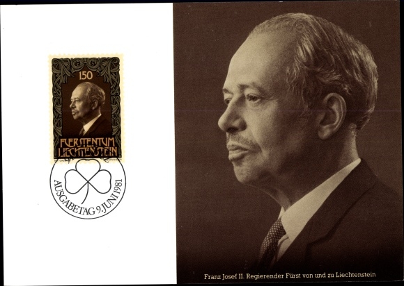 Postage stamps PC Prince Franz Josef II of Liechtenstein, portrait
