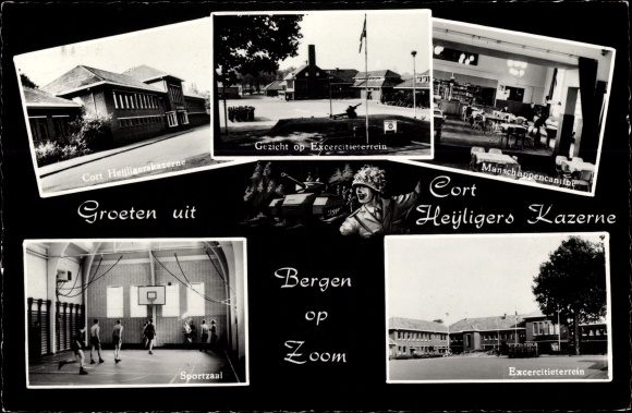 KP Bergen op Zoom North Brabant Holandia, Cort Heyligers kazerne, Sportzaal, Excercitieterrein