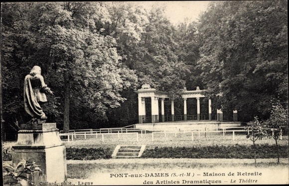 Ak Pont aux Dames Couilly Seine-et-Marne, Maison de Retraite des Artistes Dramatiques, Theater