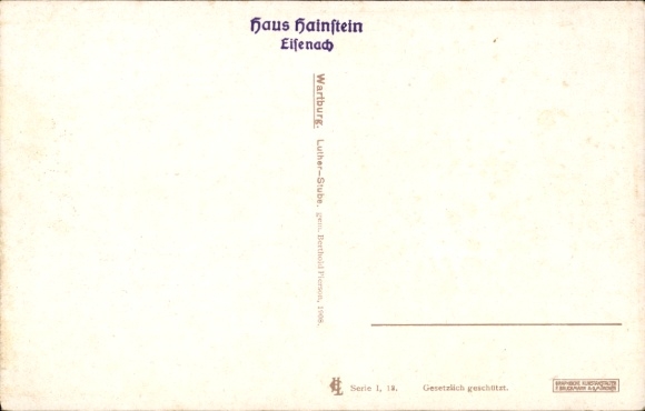 Artist Postcard Pierson, Berthold, Eisenach, Wartburg, Lutherstube