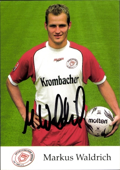 Autograph card footballer Markus Waldrich, Sportfreunde Siegen, autograph